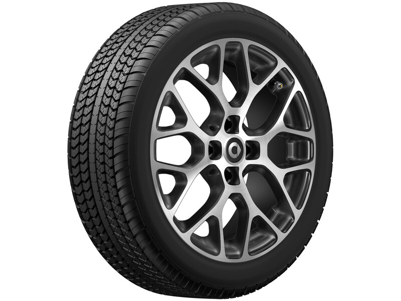 Cerchio in lega a 10 razze, 40,6 cm (16 pollici), lucido, smart, 185/50 R16/, nero, A4534016601