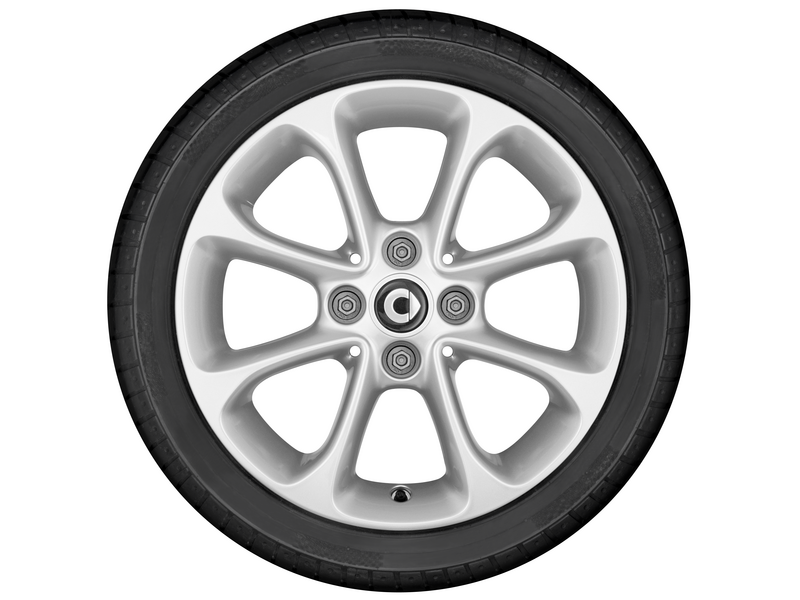 Cerchi in lega a 8 razze, 38,1 cm (15 pollici), smart, 165/65 R15/, argento vanadio, A4534013900