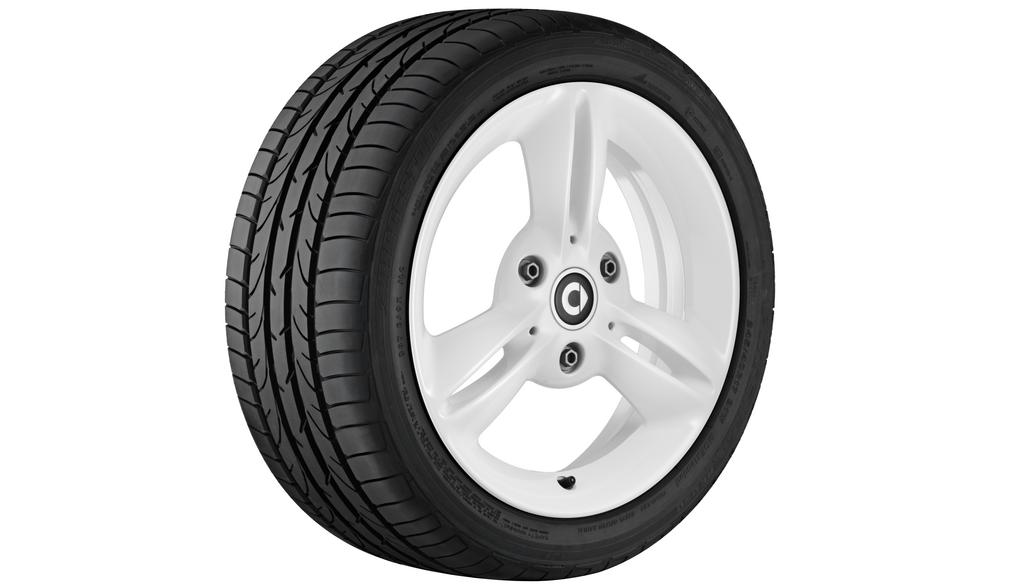 Cerchio in lega a 3 razze, 38,1 cm (15 pollici), smart, 175/55 R15/, bianco, A4514015102CD5L