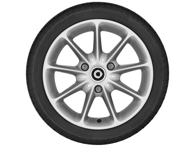 Cerchi in lega a 9 razze, 38,1 cm (15 pollici), smart, 155/60 R15/, argento titanio, A4514010202CA4L