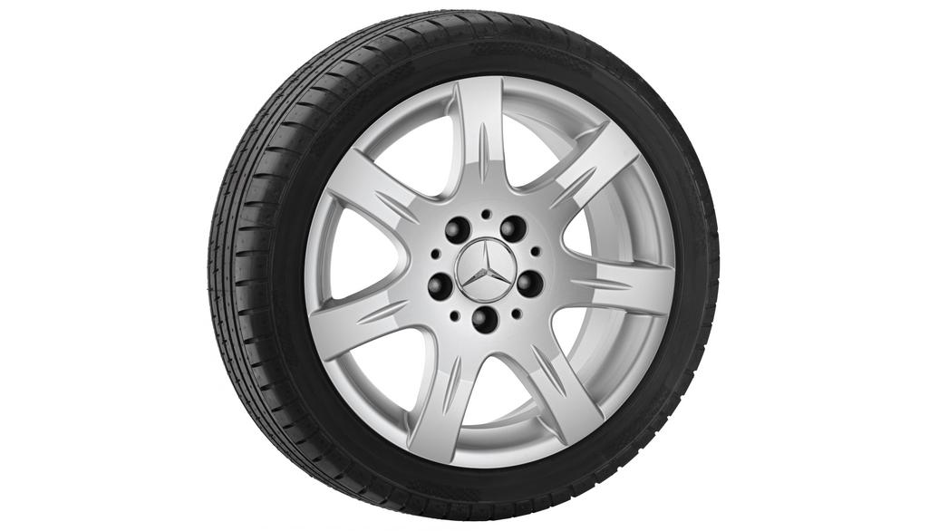 Cerchio a 7 razze, 43,2 cm (17 pollici), Classe E, 245/45 R17/, argento titanio, B66474381