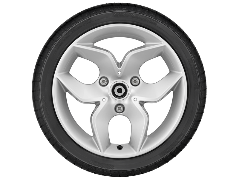 Cerchio in lega a 3 razze, 38,1 cm (15 pollici), smart, 195/50 R15/, argento titanio, A4514010100CA4L