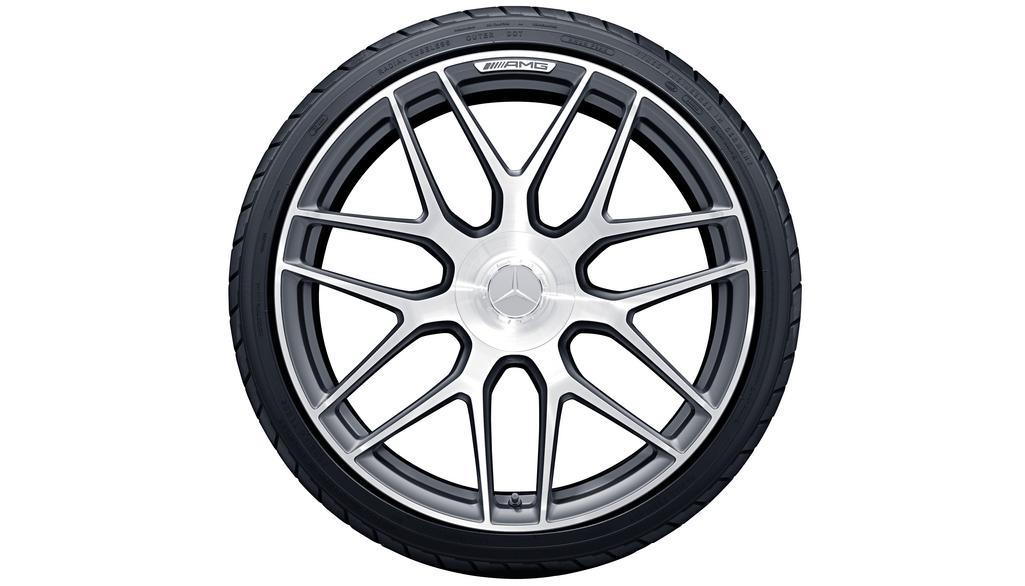 Cerchio forgiato AMG a razze incrociate, 53,3 cm (21 pollici), lucido, AMG GT, 315/30 R21/, grigio titanio, A29040109007X21