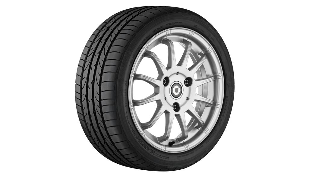 Cerchi in lega a 12 razze, Design 7, 38,1 cm (15 pollici), smart, 155/60 R15/, argento titanio, A4514010200CA4L