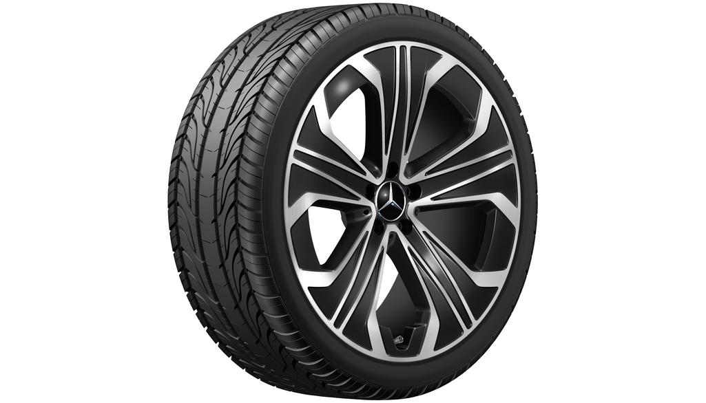 Cerchio a 5 razze, Aero, 53,3 cm (21 pollici), lucido, EQE, 265/40 R21/, nero, A29440102007X23