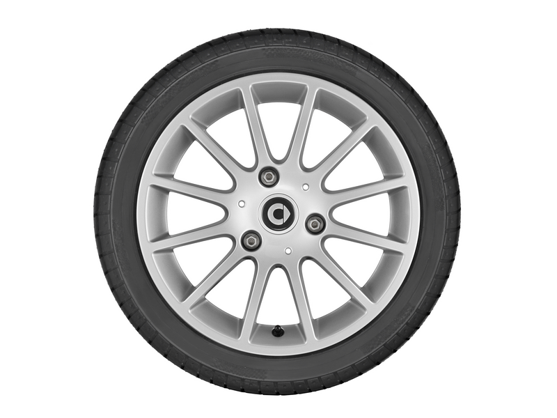 Cerchi in lega a 12 razze, Design 1, 38,1 cm (15 pollici), smart, 175/55 R15/, argento titanio, A4514011400CA4L