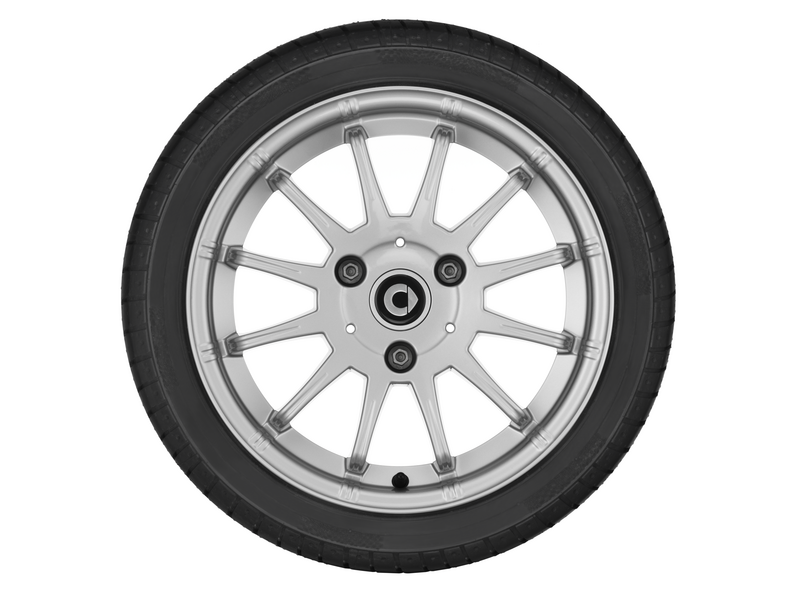 Cerchi in lega a 12 razze, Design 7, 38,1 cm (15 pollici), smart, 155/60 R15/, argento titanio, A4514010200CA4L