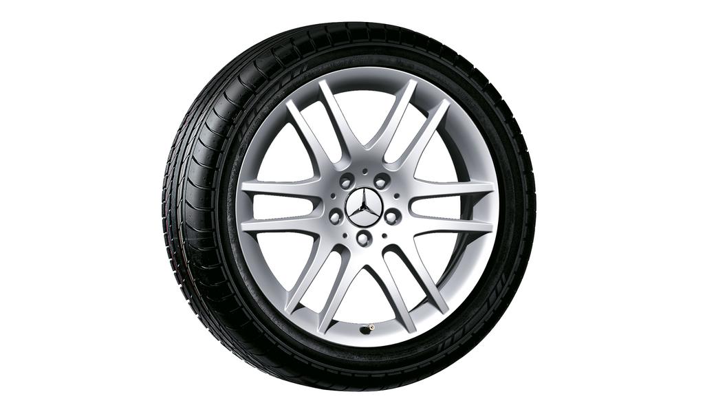 Cerchio a 6 doppie razze, 45,7 cm (18 pollici), SLK-SLC, 225/40 R18/, argento titanio, B66474383