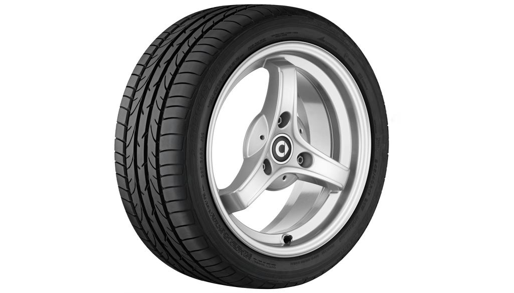 Cerchi in lega a 3 razze, 38,1 cm (15 pollici), smart, 175/55 R15/, argento vanadio, A45140149027X45