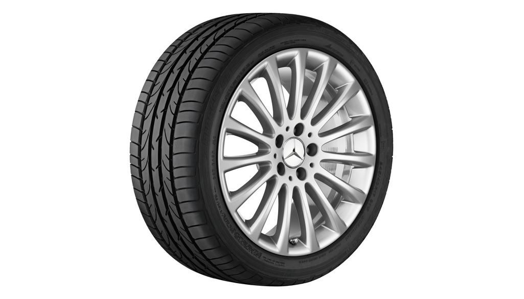 Cerchio a più razze, 43,2 cm (17 pollici), Classe C, 225/45 R17/, argento titanio, A20440181029765