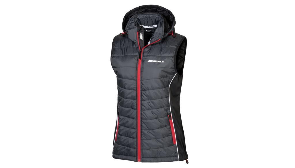 Gilet da donna AMG, grigio selenite / nero / rosso, B66958563