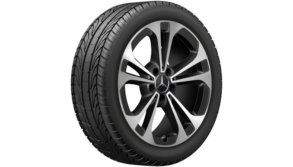 Cerchio a 5 doppie razze, nero lucido, Goodyear, UltraGrip Performance G1 MO, 225/45 R18 95H XL, invernale, Q44014141057A