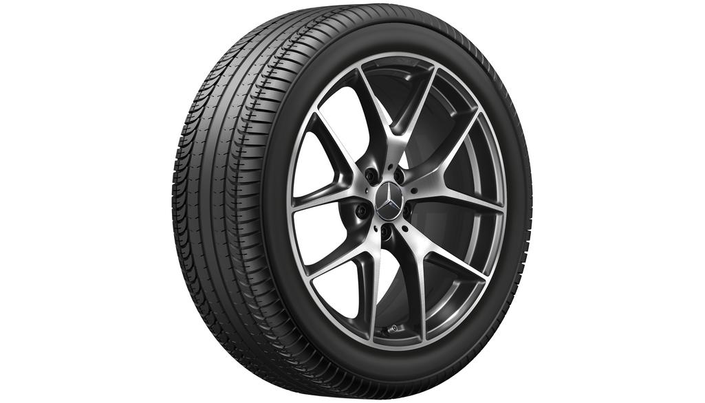 Cerchio a raggi incrociati AMG, nero lucido, Dunlop, Winter Sport 5 SUV MO, 285/40 R20 108V XL, Inverno, Q440301210470G1