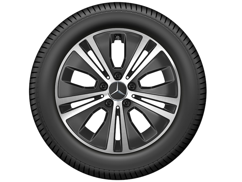 Cerchio a 5 doppie razze, 43,2 cm (17 pollici), lucido, Classe E, 225/55 R17/, nero, A21340151007X23