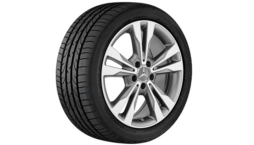 Cerchio a 5 doppie razze grigio Himalaya tornito lucido, Pirelli, W SottoZero 3 MOE, 225/45 R18 95H XL, Inverno, Q440541710680G22020