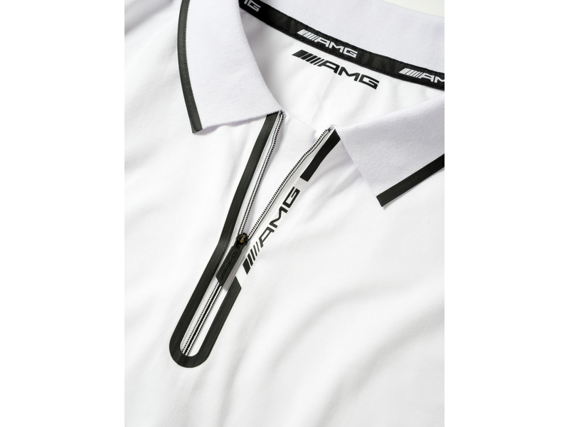 Polo AMG da uomo, bianco / nero, B66958677