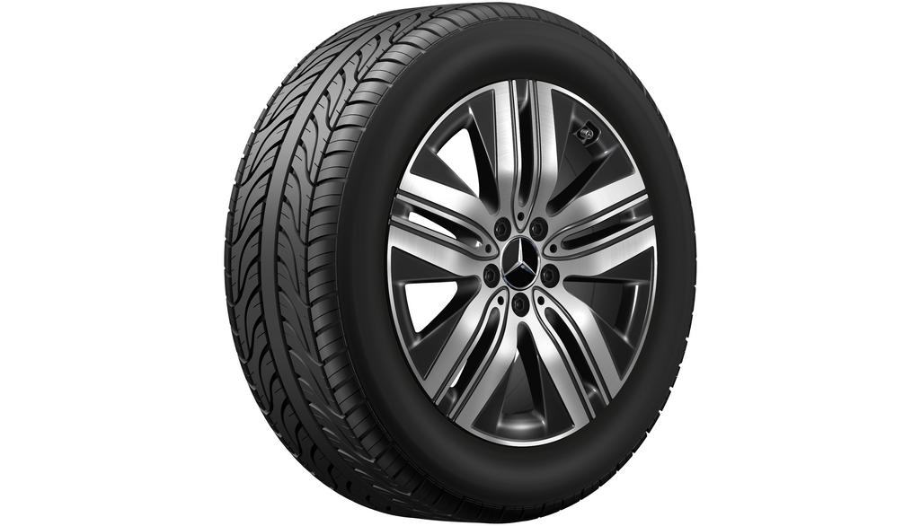 Cerchio a 5 doppie razze, Aero, 45,7 cm (18 pollici), lucido, EQB/ EQA, 235/55 R18/, nero, A24340114007X23