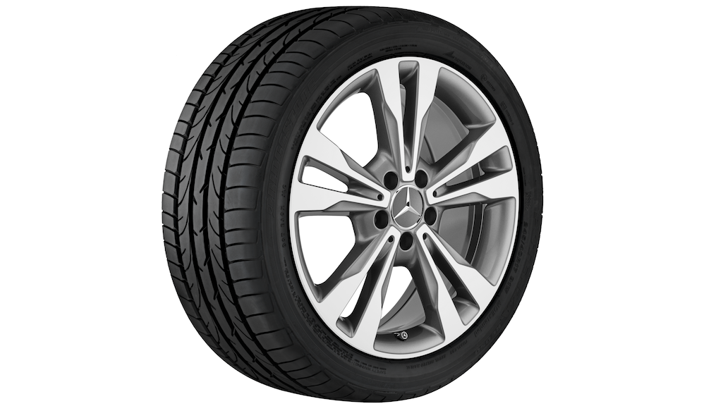 Cerchio a 5 doppie razze grigio Himalaya tornito lucido, Michelin, Pilot Alpin PA4 MO, 225/45 R18 95V XL, Inverno, Q440141512050G12020