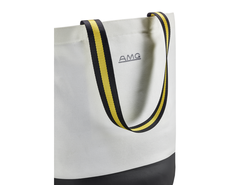 Borsa shopping AMG, bianco sporco / nero, B66959343