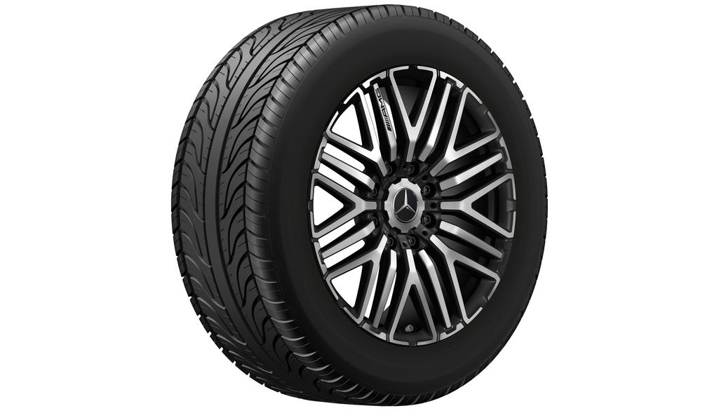 Cerchio forgiato AMG a razze incrociate, 55,9 cm (22 pollici), lucido, Classe G, 325/55 R22/, nero opaco, A46340140007X36