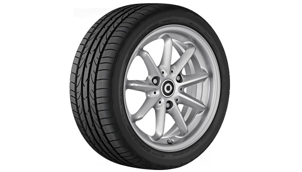 Cerchi in lega a 9 razze, Design 2, 38,1 cm (15 pollici), smart, 175/55 R15/, argento titanio, A4514011502CA4L