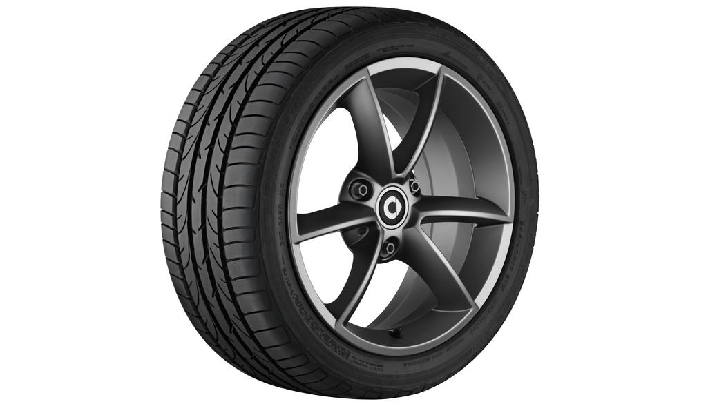 Cerchi in lega a 6 razze, 38,1 cm (15 pollici), smart, 175/55 R15/, argento satinato opaco, A45140131027X33