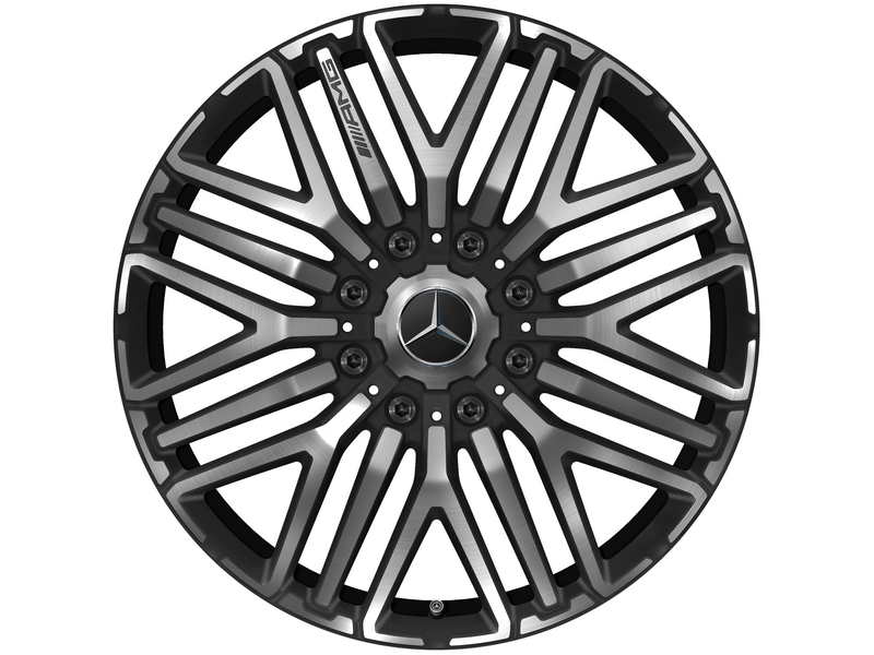 Cerchio forgiato AMG a razze incrociate, 55,9 cm (22 pollici), lucido, Classe G, 325/55 R22/, nero opaco, A46340140007X36