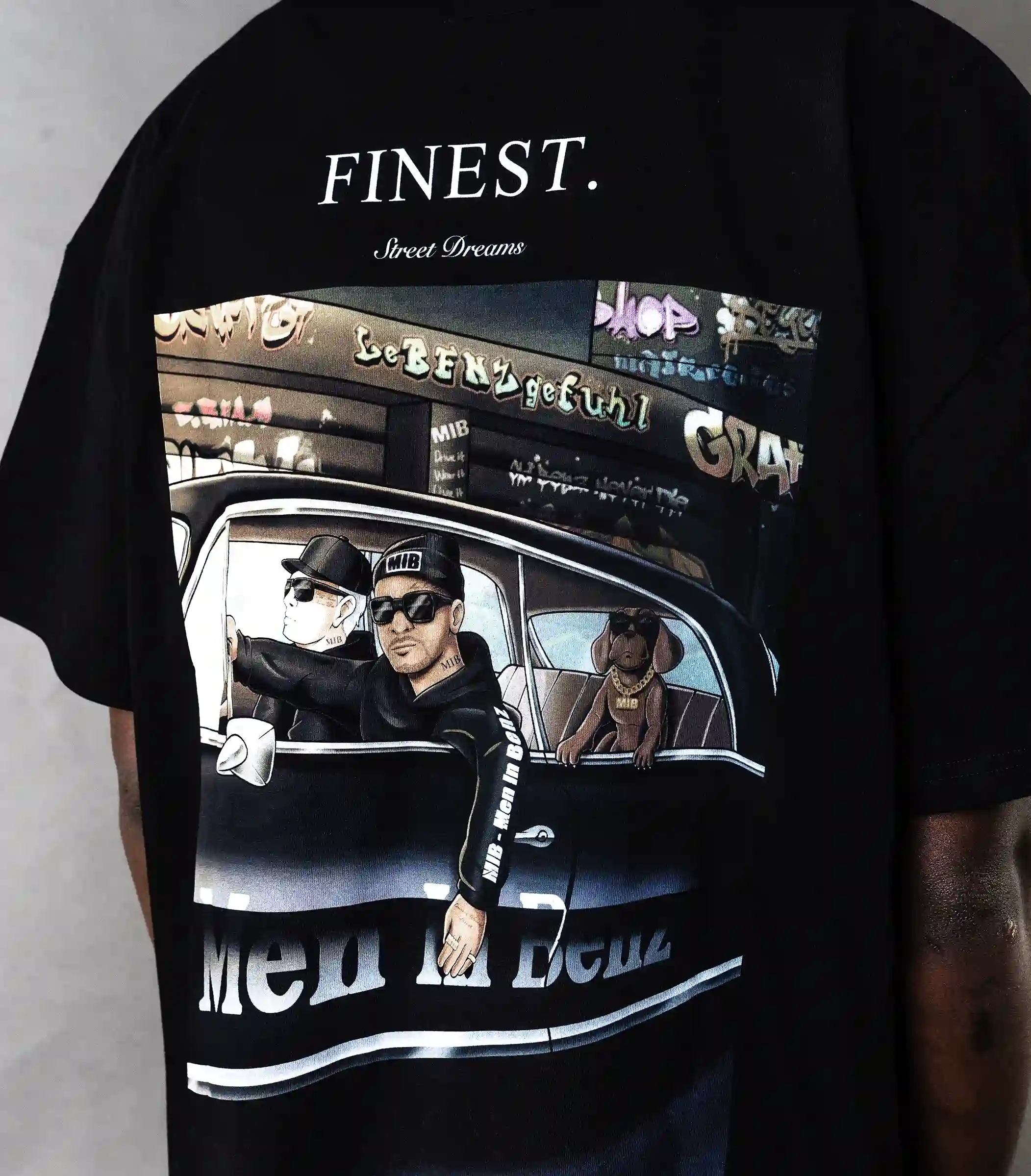 Camicia MIB street art, nera, MIB03002F-3XL002