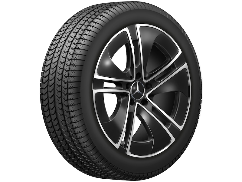 Cerchio a 5 razze, nero lucido, Continental, EcoContact 6 MO, 245/40 R19 98Y, estivo, Q440241111060