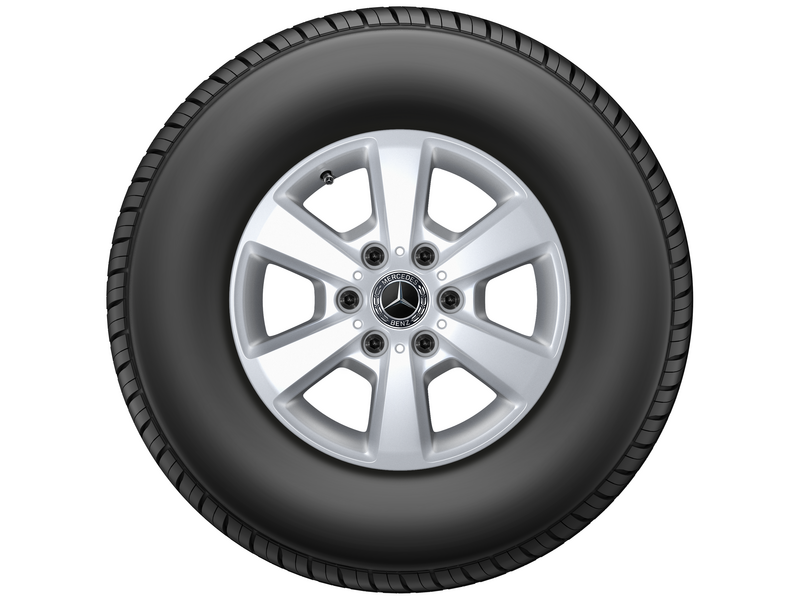 Cerchio a 6 razze in argento vanadio, Continental, ContiVanContact 200, 235/65 R16 121/119R C, estivo, Q440281110000