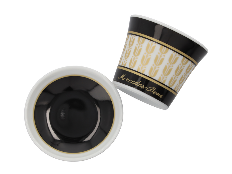 Tazze per espresso, set, 90 ml, 4 pezzi, nero / bianco / oro, B66042028