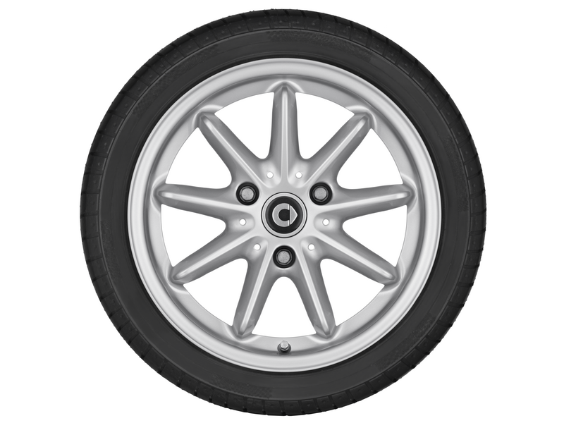 Cerchi in lega a 9 razze, Design 2, 38,1 cm (15 pollici), smart, 155/60 R15/, argento titanio, A4514011402CA4L