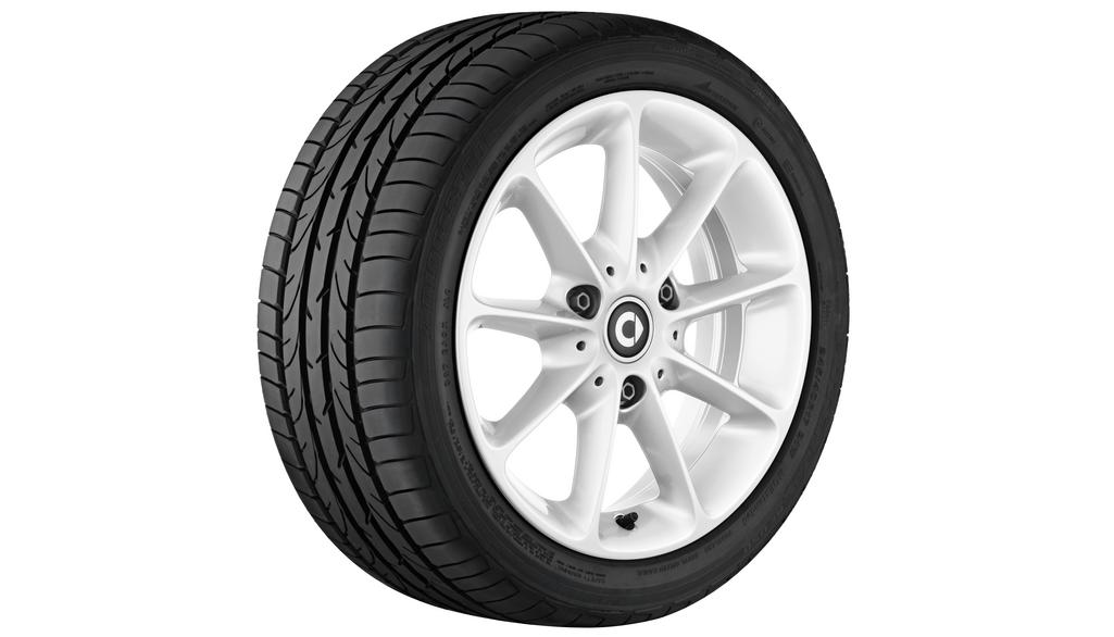 Cerchi in lega a 9 razze, Design 14, 38,1 cm (15 pollici), smart, 175/55 R15/, bianco, A4514010502CD5L