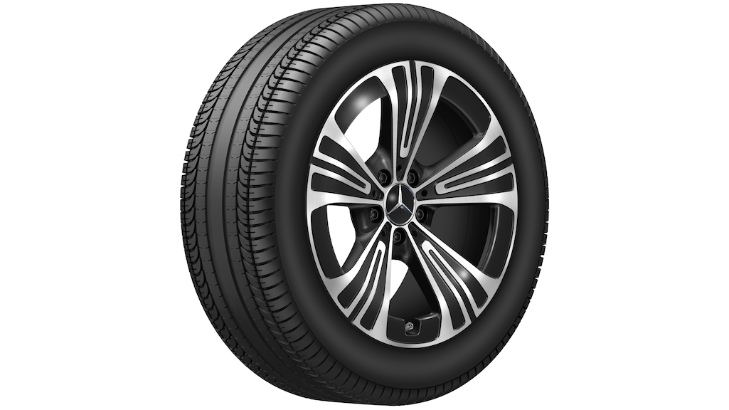 Cerchio a 5 razze nero laccato lucido, Pirelli, Cinturato Winter 2 MO, 225/55 R18 102H XL, Winter, Q440141716050G2