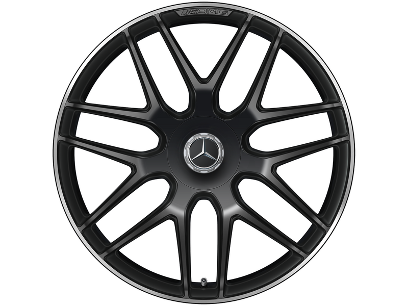 Cerchio forgiato AMG a razze incrociate, nero opaco, flangia del cerchio lucidata, Pirelli, Scorpion Winter MO1, 285/40 R22 110V XL, Winter, Q440301712460