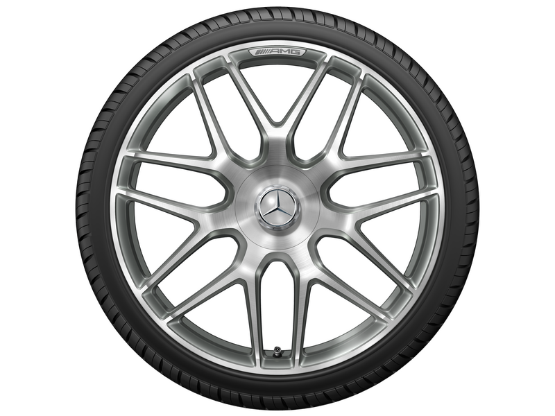 Cerchio forgiato AMG a razze incrociate, 53,3 cm (21 pollici), lucido, AMG GT, 315/30 R21/, grigio titanio, A29040109007X21