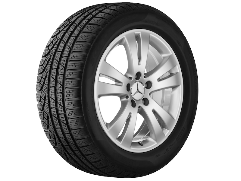 Cerchio a 5 doppie razze, 43,2 cm (17 pollici), Classe C, 225/45 R17/, argento titanio, A20440104029765